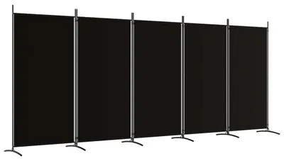 Obrázok produktu pre vidaXL 5-dielny paraván Čierna 433x180 cm Tkanina