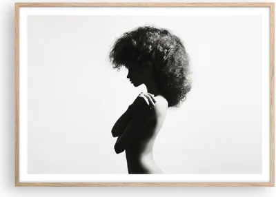 Produktbild von Gerahmtes Poster - Rahmen in heller Eiche - Frau Nacktheit Körper - 100x70 cm - Wand Bild - Wanddeko - Wandbilder - Kunstposter - Wandposter - Bilderrahmen - Bilder - Kunstdruck - P2NAA100x70-4946