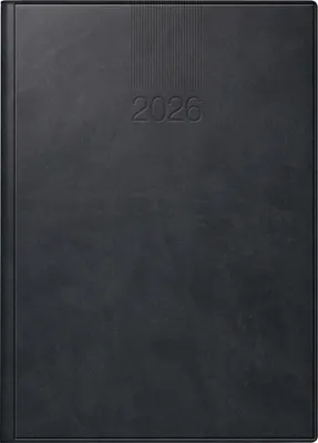 Produktbild von Buchkalender Roma 1 14,2x20cm 1 Tag/Seite Kunstleder schwarz 2026.