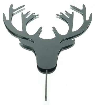 Produktbild von Weihnachtsstecker Hirschkopf Schwarz 26 cm - Metall