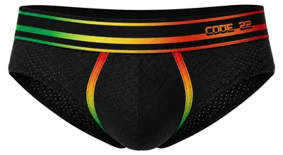 Image de CODE 22 - Sous-vêtement Slips Hommes - Pride Brief Black - 1x Taille XL