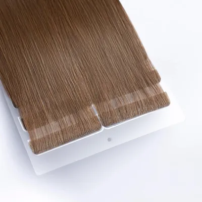 Produktbild von chaarmant Tape In Extensions Invisible Echthaar 55 cm 25 g – Haarverlängerung #8 Goldbraun