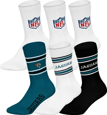 Produktbild von NFL Uni Socken, 6er Pack - NFL Teams, 6Pack Crew Socks, Football, Logo, Baumwollmischung Jacksonville Jaguars/Weiß 39-42