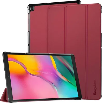 Image de EasyAcc Samsung Galaxy Tab A 10.1 2019 T510 T515 Housse - Slim Cuir synthétique fonction stand vin rouge