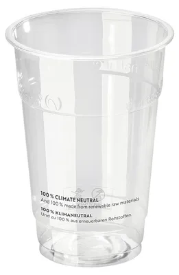 Produktbild von 250x Trinkbecher 200 ml mit Eichstrich Ø 76 mm aus PLA