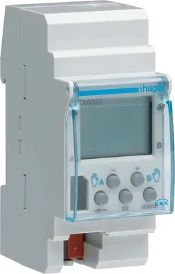 Produktbild von Hager Wochenschaltuhr KNX, 2 Kanäle TXA022