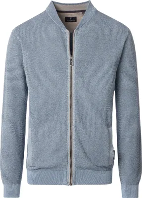 Produktbild von CASAMODA Herren Strickjacke Collegekragen Zipper Hellblau XL