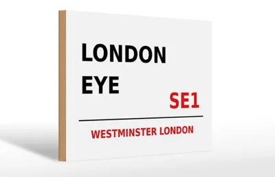 Produktbild von Holzschild London 30x20cm Westminster London Eye SE1