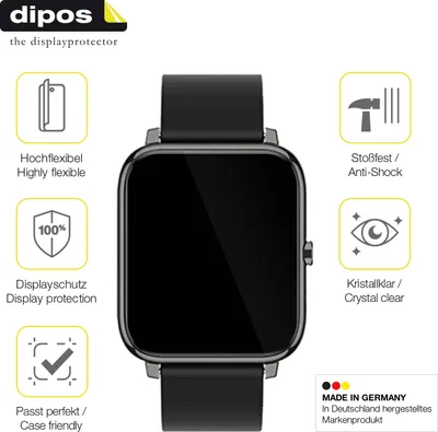 Zdjęcie produktu dla 3x folia ochronna do smartwatcha Popglory, 100% pokrycia wyświetlacza, Dipos Flex