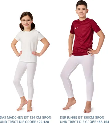 Produktbild von Ladeheid Lange Unterhosen Kinder Jungen Mädchen Funktionsunterwäsche Thermounterwäsche für Winter Sport Ski Outdoor Fußball Jogging LA40-259-TMPK (Weiß, 158-164)