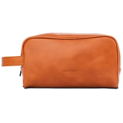Produktbild von Gentlemen’s Kulturbeutel aus Echtleder - Herren Waschtasche Reise - Leder Kulturtasche mit YKK Reißverschluss & Innenfächern - Necessaire
