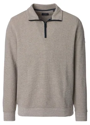 Produktbild von CASAMODA Herren Sweat-Troyer Zipper Regular Baumwollmix Beige L