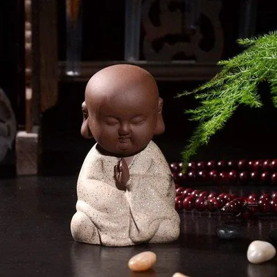 Produktbild von Abstrakte Statue - Raumdekor - Wohndekoration Zubehör - Handgeschnittene Keramik - 7,5*4,6 cm - Grau-Weiß