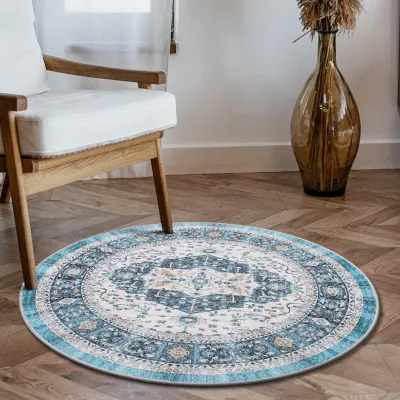Immagine prodotto di Tappeto rotondo lavabile, diametro 90 cm, antiscivolo