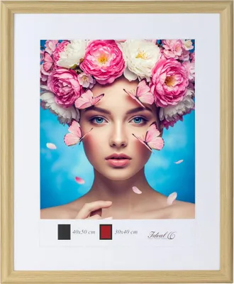 Produktbild von Holzrahmen mit Kunststoffglas Bilderrahmen MDF-Rahmen Collage Wandrahmen Fotorahmen HR-22 - Farbe: Natur | Format: 40x50
