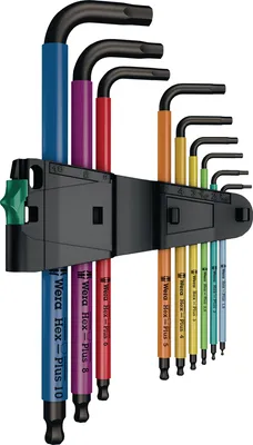 Produktbild von WERA Winkelschlüsselsatz 9-teilig 1,5 10 x x 90 x 224 mm