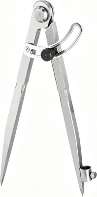 Produktbild von Anreißzirkel 200 mm, Kohlenstoffstahl, mit Bleistifthalter, für Metallbearbeitung