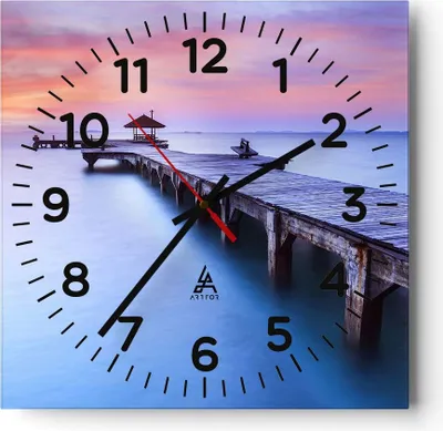 Produktbild von Wanduhr - Quadrat - Glasuhr - Strand Wasser Meer Urlaub - 30x30cm - Schleichendes Uhrwerk - Lautlos - zum Aufhängen bereit - Dekoration Modern - Wanddekoration aus Glas - C4AC30x30-2450