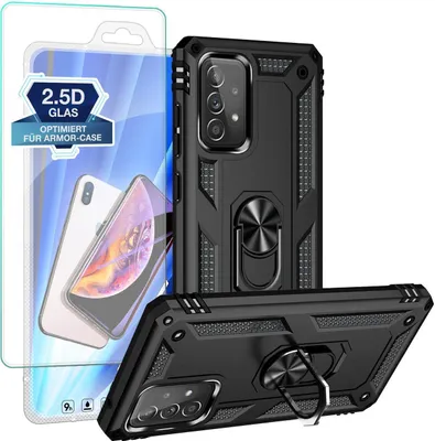 Produktbild von Armor Outdoor Hülle mit 9H Displayglas Displayschutz für Samsung Galaxy A52 / A52s – Farbe: Schwarz