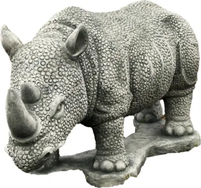 Produktbild von Schönes Nashorn aus Steinguss Neu Frostfest Witterungsbeständig DE-470