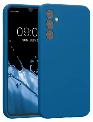 Produktbild von kwmobile Hülle kompatibel mit Samsung Galaxy A34 5G - Hülle Silikon gummiert - Handyhülle - Handy Case in Blue Reef