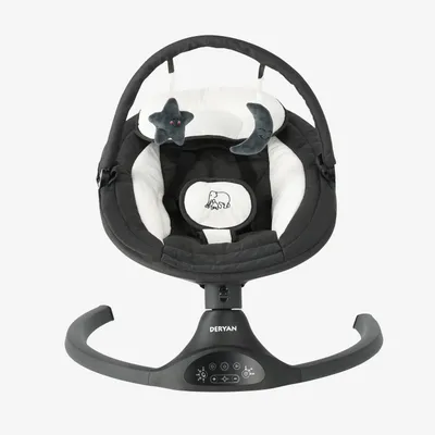 Produktbild von DERYAN Baby Elektrischer Schaukelstuhl – Babyschaukel – Bluetooth-Funktion, Lautsprecher und Fernbedienung – Schwarz