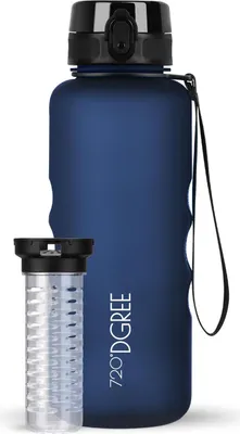 Produktbild von uberBottle softTouch Trinkflasche mit Fruchtbehälter 1500ml / Sapphire Blue/ 720DGREE