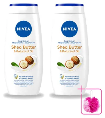 Image de 2 gels douche Nivea, à l'huile de karité et aux huiles végétales - 250 ml - Lot de 2