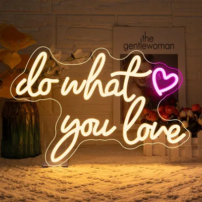 Image de "Faites ce que vous aimez" - Panneau néon blanc chaud pour décoration murale