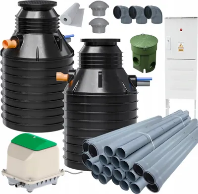 Produktbild von JFC SBR Kleinkläranlage HYDRO H6 4000L - Komplett-Set mit 36m Drainagesystem