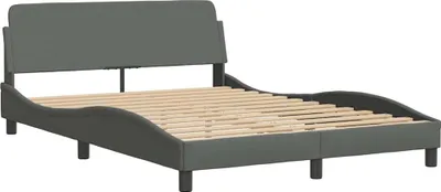 Produktbild von vidaXL Bettgestell mit LED ohne Matratze Dunkelgrau 120x200 cm Stoff