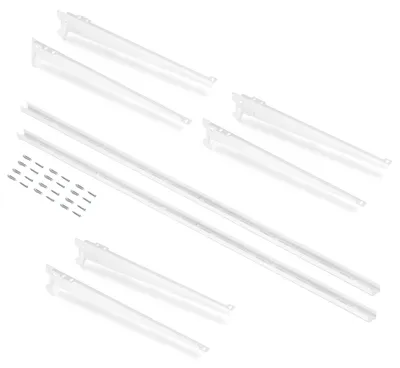 Immagine prodotto di Emuca set per 3 mensole con staffe e staffe a muro Jagmet, lunghezza 380 mm, acciaio, laccato bianco