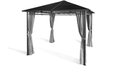 Produktbild von Grasekamp Hardtop Pavillon Meran 3x3m mit  Seitenteile Doppelstegplatten Hohlkammer  Polycarbonat