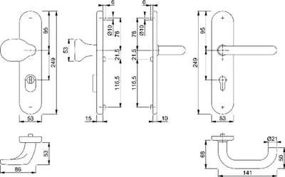 Produktbild von HOPPE WET-Schutz-Wechselgarnitur PZ /72,Paris E86G/3332ZA/3310/138Z Edelstahl matt
