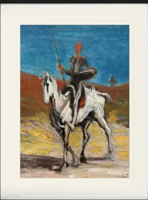 Produktbild von Honoré Daumier Gerahmtes Bild Mit Edlem Passepartout | Wand-Bilder | Im Bilderrahmen - Don Quichotte Und Sancho Pansa, 1868 (80 x 60 cm)