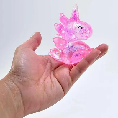 Produktbild von Kögler 1 x Maltose Einhorn Quetschtier mit Glitzer rosa 9,5 cm Anti-Stress