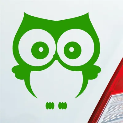 Produktbild von Auto Aufkleber Eule Owl Vogel Bird Uhu süß Tier Musik 10x11 cm Hellgrün Sticker Heckscheibenaufkleber