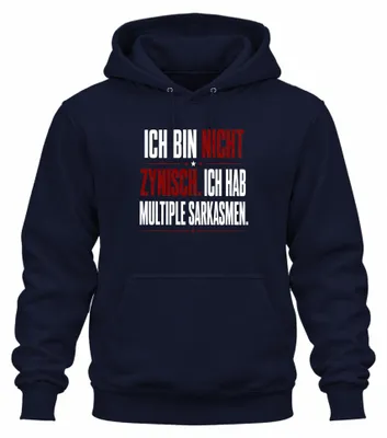 Produktbild von Ich bin nicht zynisch Ich hab Statement Sarkasmus Ironie Hoodie Kapuzenpullover, Navy, XL