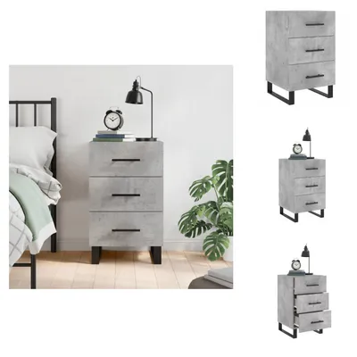 Immagine prodotto di vidaXL Comodino grigio cemento 40x40x66 cm materiale legno - Comodini