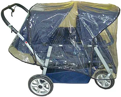 Produktbild von Regenschutz für Krippenwagen 4 Sitzer - Zubehör Regenabdeckung Tagesmutter Kindergarten Ausflugswagen