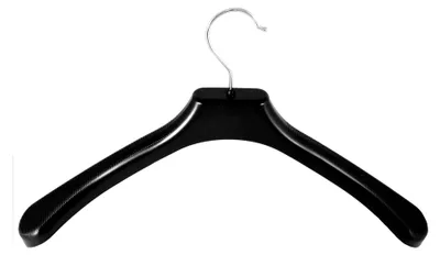 Produktbild von Kleiderbügel für Jacken und Mäntel, 48 cm, XL, schwarz, 60 Stück