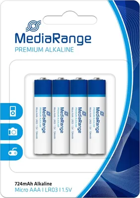 Produktbild von MediaRange Batterie Premium Alkaline AAA/LR03 1,5V  4Stk.