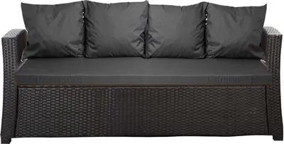 Immagine prodotto di Cuscini per divano da giardino - Seduta 170x60x7, schienale 4*56x50|Cuscino in rattan per divano Antracit|divano da giardino|Seduta per 4 persone