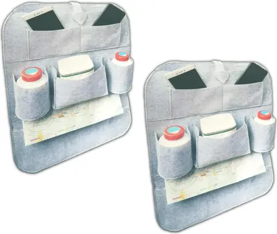 Produktbild von 2er Set Auto Rücksitz Organizer Tasche mit Trittschutz Autositz Rücksitztasche Rücksitzschoner KFZ Autositztasche Aufbewahrungstasche Kinder Spielzeugtasche