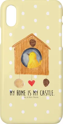 Produktbild von Mr. & Mrs. Panda Iphone 10 Handyhülle Vogel Haus - Gelb Pastell - Geschenk, Hülle, Vögel, Lustige Sprüche, Wohnung, Cover, X, Castle, Handy, Zuhause, Vogelhaus
