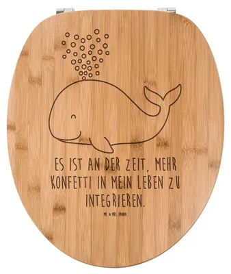Produktbild von Mr. & Mrs. Panda WC Sitz Wal Konfetti - Transparent - Geschenk, Toilettenbrille, Urlaub, Trennung, Toilettendeckel, Geburtstag, Deckel, Wale, Motivation, Klodeckel