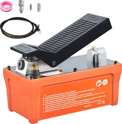 Zdjęcie produktu dla Pneumatyczna pompa hydrauliczna SucceBuy, 10 000 PSI, zbiornik 1/2 galona, wylot 3/8 cala NPT, wlot 1/4 cala NPT, wąż 6,6 stopy, sterowana nożnie, odpowiednia do maszyn z ramą nadwozia i słupków do ciągnięcia, pomarańczowa