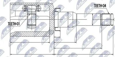 Produktbild von NTY Gelenksatz Antriebswelle Vorne Links Getriebeseitig für CHEVROLET ORLANDO (J309) NPW-DW-017