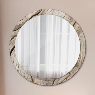 Produktbild von Ø100cm Modern Spiegel - Wandspiegel Wandmontage- Schlafzimmer - Rissig Holz
