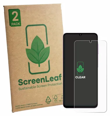 Produktbild von 2x ScreenLeaf Schutzfolie für Samsung Galaxy M17e nachhaltiger Displayschutz Display Schutz Folie Klar Transparent